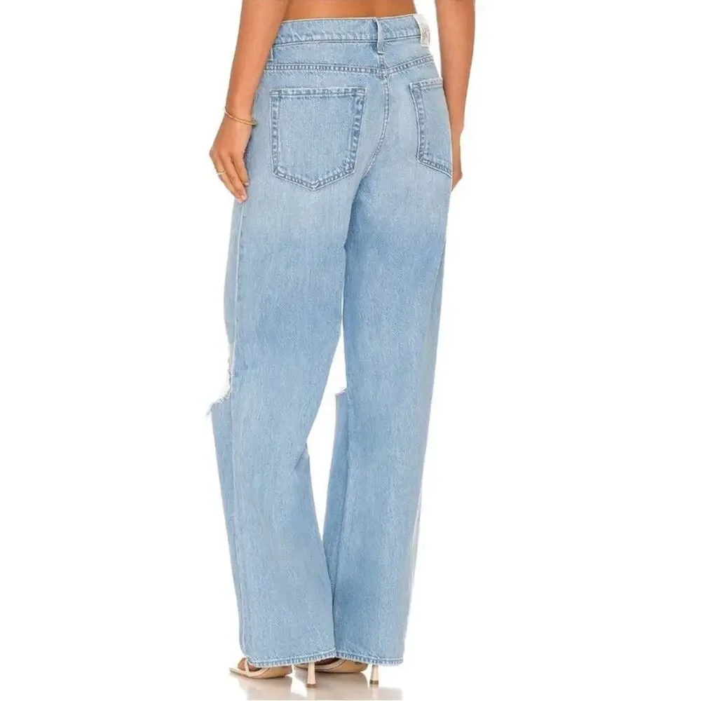 MOTHER SNACKS! The Fun Dip Puddle Wide Leg Jeans in Lots of Nibbles Size 26